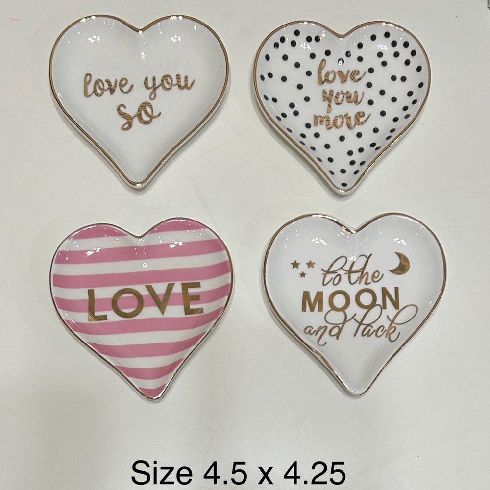 Heart-Shaped Ceramic Trinket Dishes